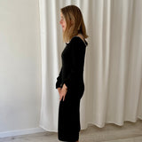 Vestido Negro de Punto Canalé Skatïe Brand