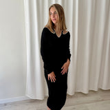 Vestido Negro de Punto Canalé Skatïe Brand