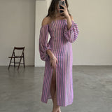 Laagam Vestido Midi de Rayas