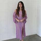 Laagam Vestido Midi de Rayas