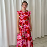 Vestido midi estampado labios rosa Desigual