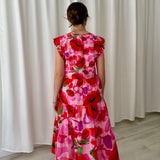 Vestido midi estampado labios rosa Desigual