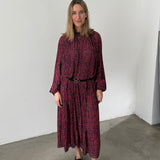Vestido midi floral plisado Samsoe Samsoe