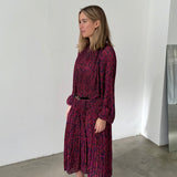 Vestido midi floral plisado Samsoe Samsoe
