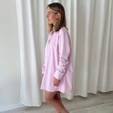 Vestido rosa con lazada SIMORRA