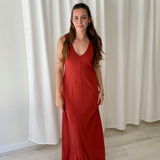 Vestido Largo en Tono Óxido eseOese
