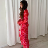 Vestido Rojo Tie-Dye Cruzado MIOH
