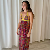 Vestido maxi estampado multicolor Agua Bendita