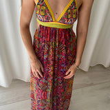 Vestido maxi estampado multicolor Agua Bendita