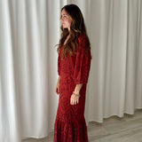 Vestido terracota bordado inglés eseOese