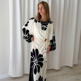 Farm Rio Black & Cream Floral Maxi Dress