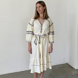 ba&sh Vestido Midi Bordado