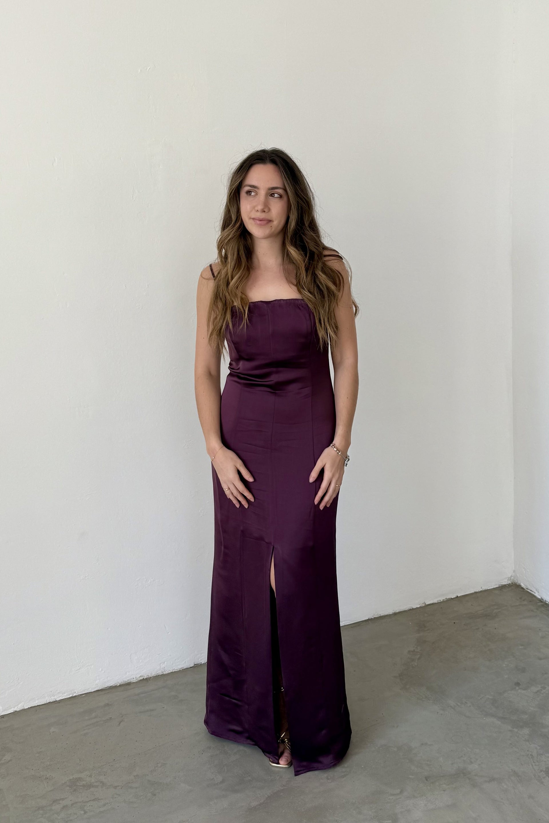 fitted lace wedding dress Massimo Dutti Satin Midi Dress