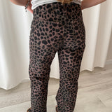 Jeans Cropped Bimba y Lola con Estampado Leopardo