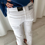 Jeans Cropped Blancos Dsquared2 Desgastados