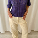 Top de Punto Crochet Morado MEISÏE