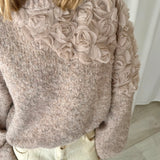 Jersey Gris de Punto con Detalle Floral MEISÏE