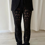 Pantalón negro bordado inglés Rotate Birger Christensen