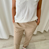 Pantalón Beige con Cintura Elástica eseOese