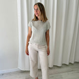 Pantalón Ancho de Algodón Beige TCN
