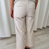 Pantalón Ancho de Algodón Beige TCN