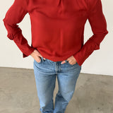 Blusa de seda roja Massimo Dutti