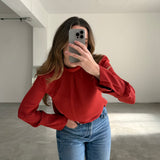 Blusa de seda roja Massimo Dutti