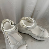 Chloé Nama Metallic Platform Sandals