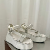 Chloé Nama Metallic Platform Sandals