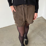 Sessùn Striped Ruffled Shorts with Tie Waist