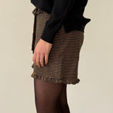 Sessùn Striped Ruffled Shorts with Tie Waist