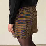 Sessùn Striped Ruffled Shorts with Tie Waist