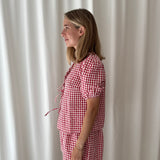 BOHODOT Red Gingham Paperbag Shorts