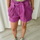 Sessùn Textured Belted Shorts