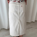 Levi's White Denim Midi Skirt