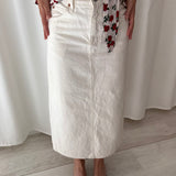 Levi's White Denim Midi Skirt