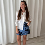 Miu Miu Blue Floral Mini Skirt