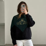 Sudadera verde y negra con gráfico IQ Collection