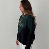 Sudadera verde y negra con gráfico IQ Collection