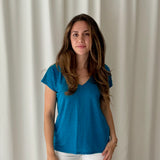 Camiseta lino turquesa Comptoir des Cotonniers