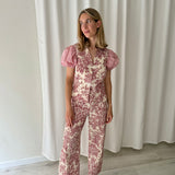 Top estampado toile con mangas abullonadas Nurrk
