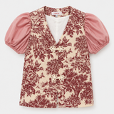 Top estampado toile con mangas abullonadas Nurrk