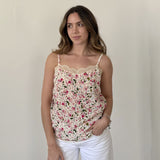 Zadig & Voltaire Top de Seda Floral con Encaje