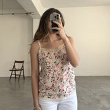 Zadig & Voltaire Top de Seda Floral con Encaje
