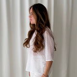 Top blanco de malla COS
