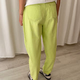 Pantalón Verde Lima de Tiro Alto con Cinturón MEISÏE