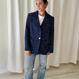 Blazer tweed azul marino MAJE
