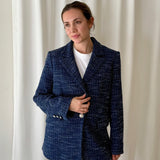 Blazer tweed azul marino MAJE