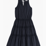 Simorra Navy Blue Sleeveless Tiered Maxi Dress