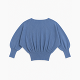 Simorra Pastel Blue Ribbed Batwing Sweater
